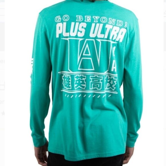 My Hero Academia Teal Crewneck Graphic Long Sleeve Tee - Picture 3 of 16